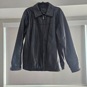Vtg 90/00s Knightsbridge Leather Insulated Black Jacket,Full Zip,Pockets,Medium